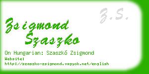 zsigmond szaszko business card